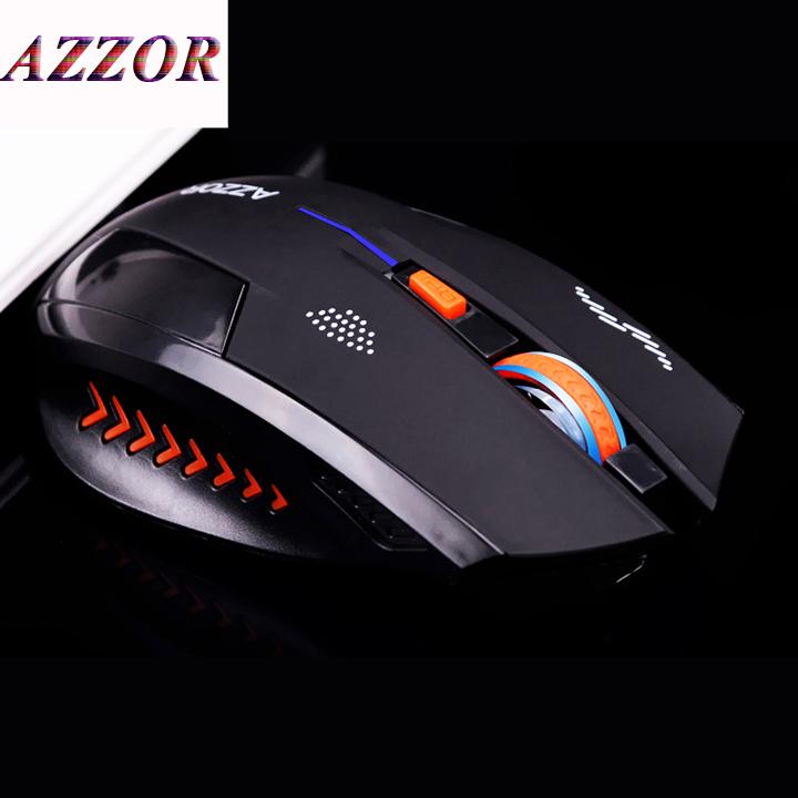 Chuột không dây AZZOR EAGLE dùng pin sạc (Đen)