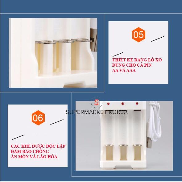 Bộ sạc pin tiểu, pin đũa (pin 2A, pin 3A) đa năng MQ B-03