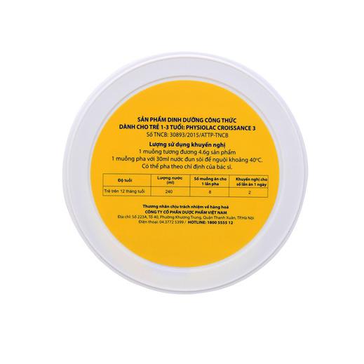 Sữa Physiolac Croissance số 3 - 900g (1 - 3 tuổi) (hộp thiếc)