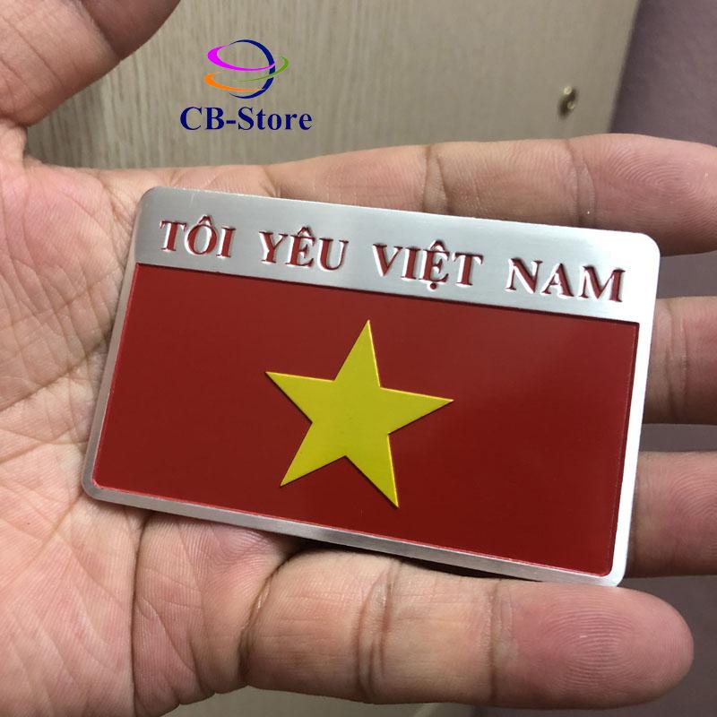 Combo 2 tem nhôm cờ VIệt Nam (Tôi Yêu Việt Nam)