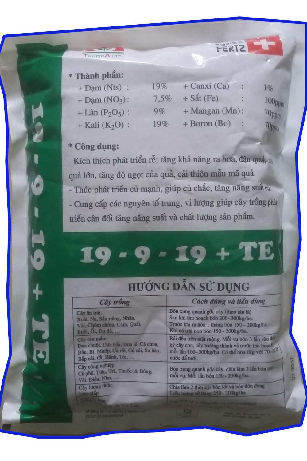 Phân bón cao cấp PREMIUM NPK 19 - 9 - 19 + TE