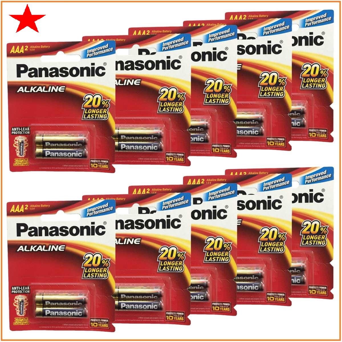 Combo 5 vỉ pin AAA Panasonic Alkaline (1 vỉ 2 viên)