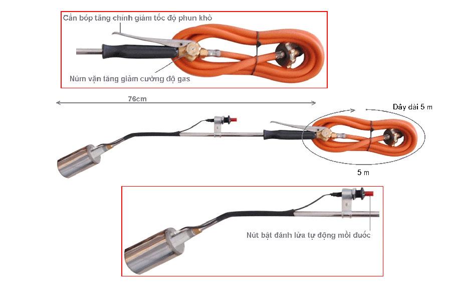 Đầu khò lủa cầm tay. đầu khò dài,đầu khò ga công nghiêu siêu hạng