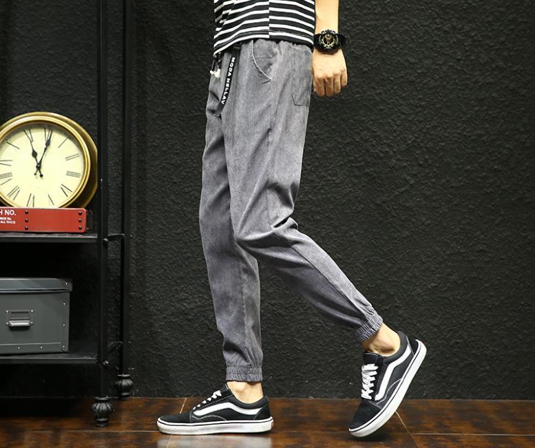 Quần Jogger Nam Mới Phong Cách Hàn Quốc chất vải lụa giả da lộn
