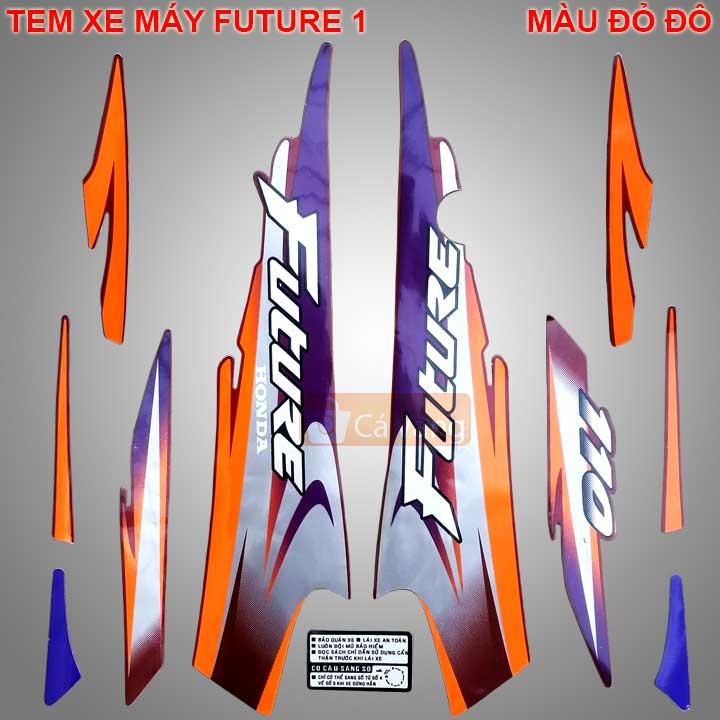 Tem xe Future 1, TEM TỐT dán dàn áo xe máy ĐỎ ĐÔ