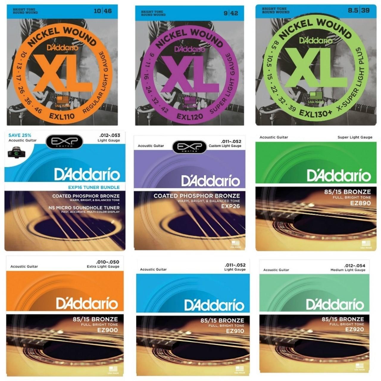 BỘ DÂY ĐÀN GUITAR ACOUSTIC D’ADDARIO cao cấp