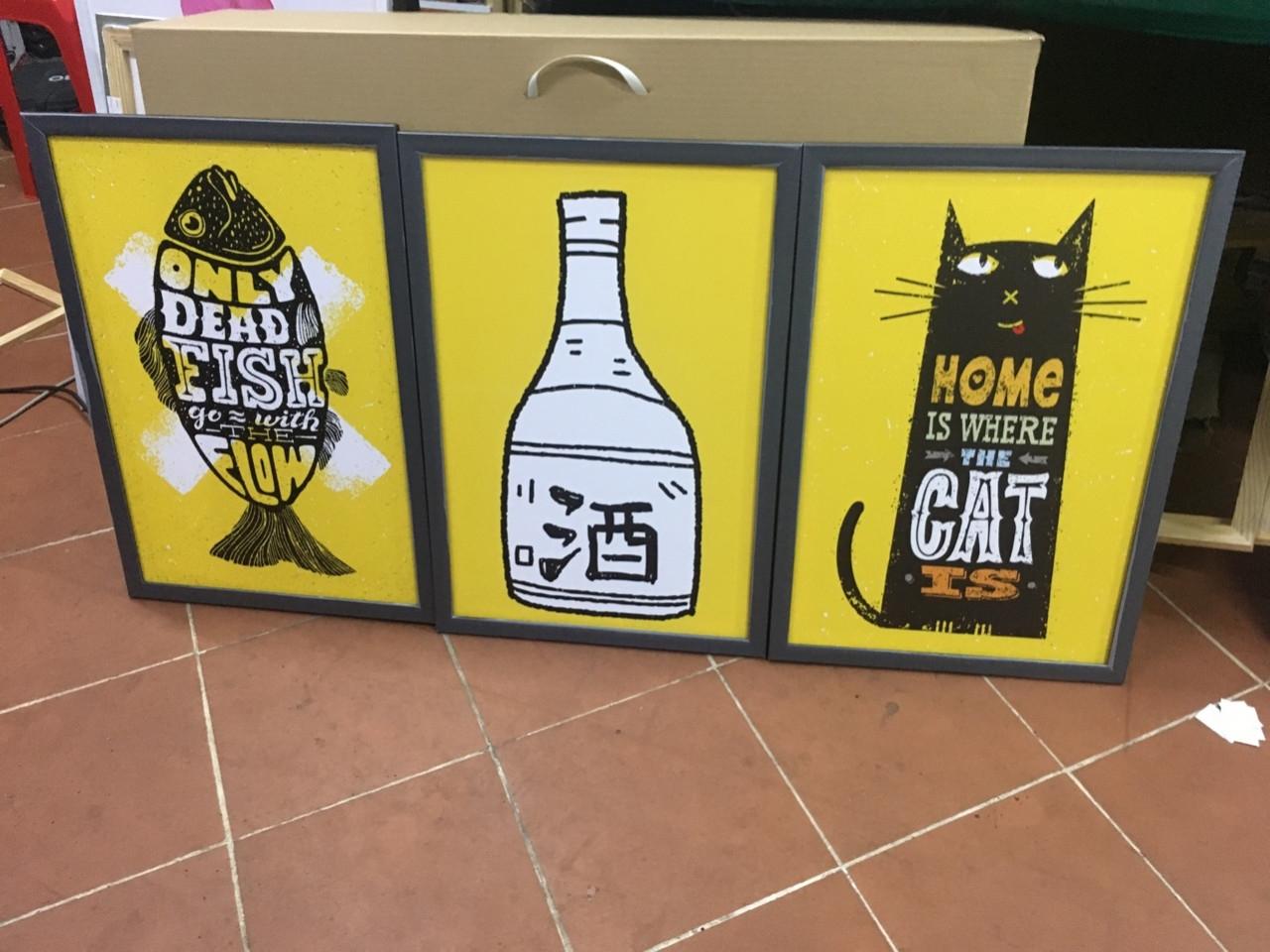 [HCM]Tranh canvas FISH và CAT 40X60