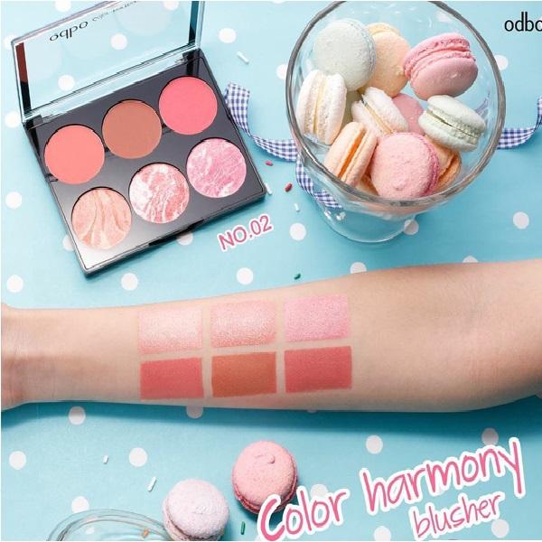 [HCM]Phấn má 6 ô odbo color harmony blusher (Số 2)