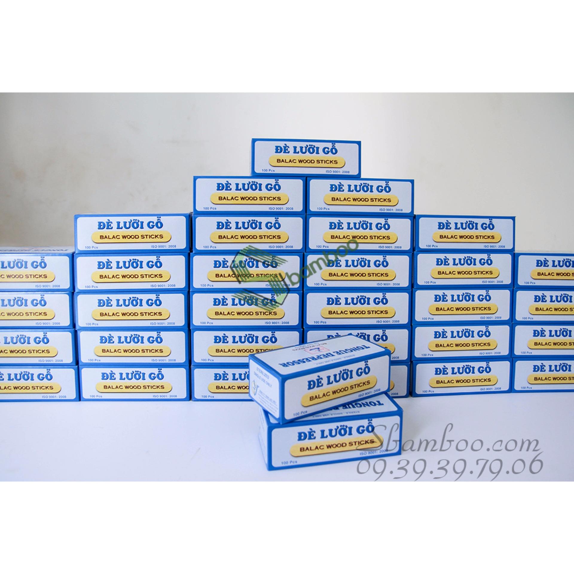 [HCM]Hộp que đè lưỡi gỗ 100 que Sbamboo