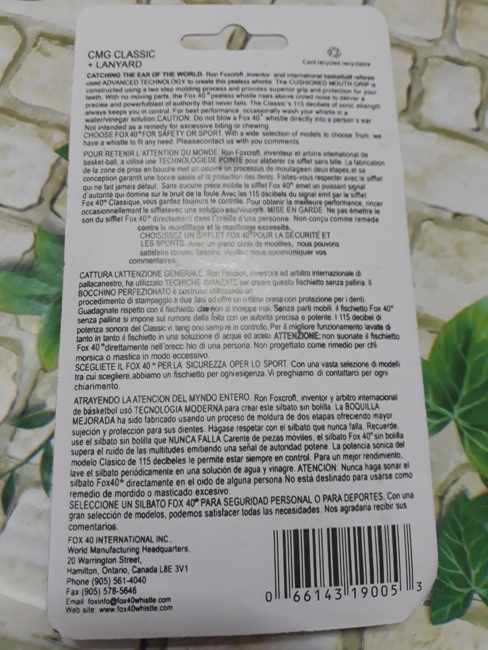 Còi nhựa cao cấp Fox40