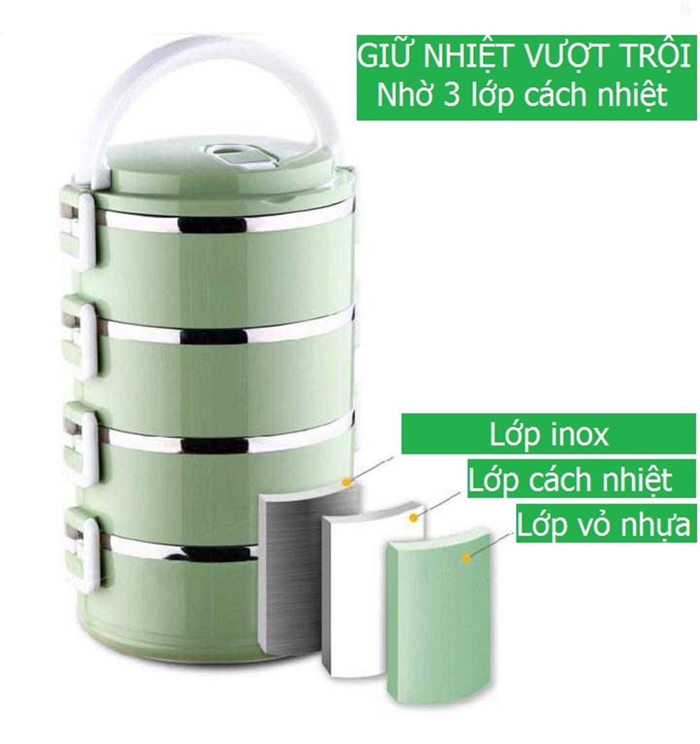 Cạp lồng / Cà mèn 4 tầng chống tràn nước KamiHome