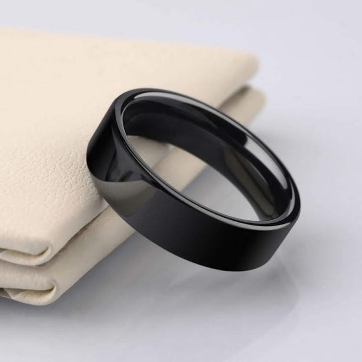 Nhẫn đen trơn inox titan cá  tính NC132 giá 1 chiếc