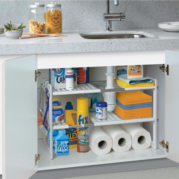 Kệ để đồ nhà bếp 2 tầng dưới gầm bếp MingXuan