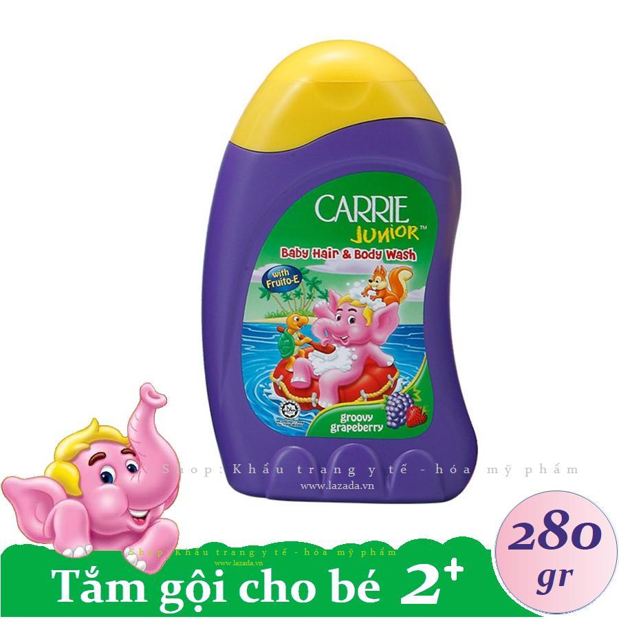 [HCM]CARRIE JUNIOR-Tắm gội toàn thân cho bé hương Grapeberry ( Nho + Dâu ) 280 gr