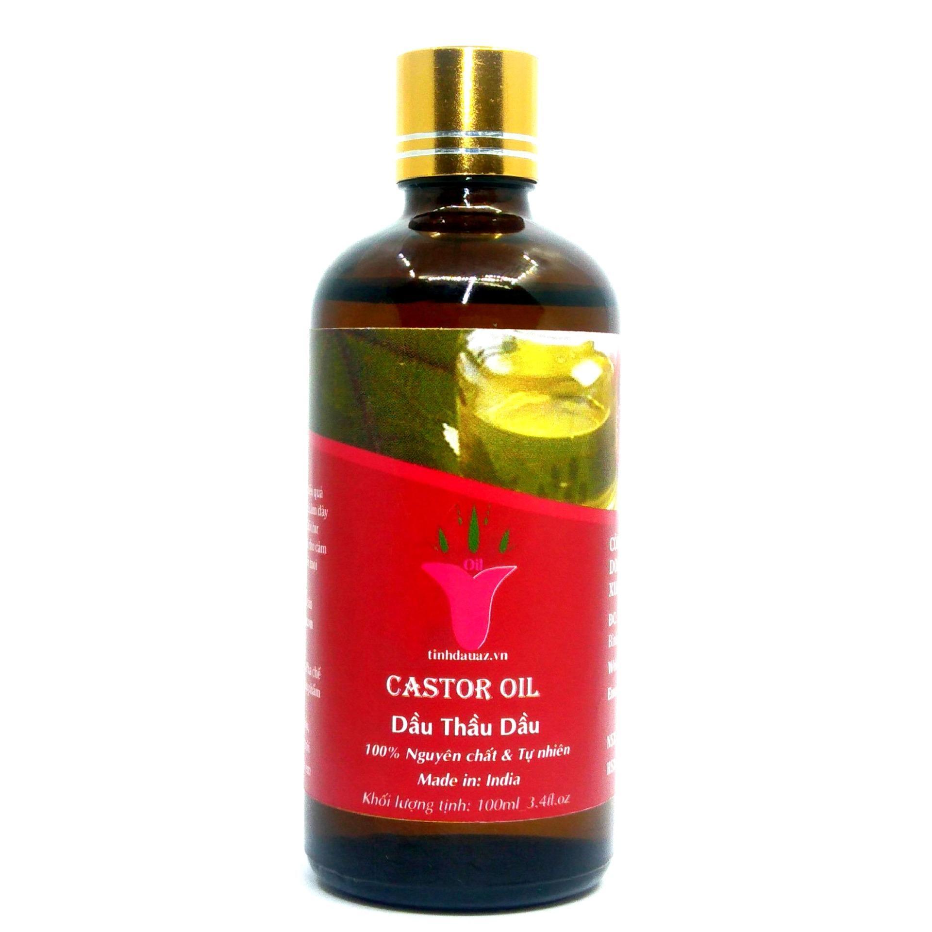 COMBO 2 CHAI DẦU THẦU DẦU ( CASTOR OIL )  100ML/1CHAI  ẤN ĐỘ