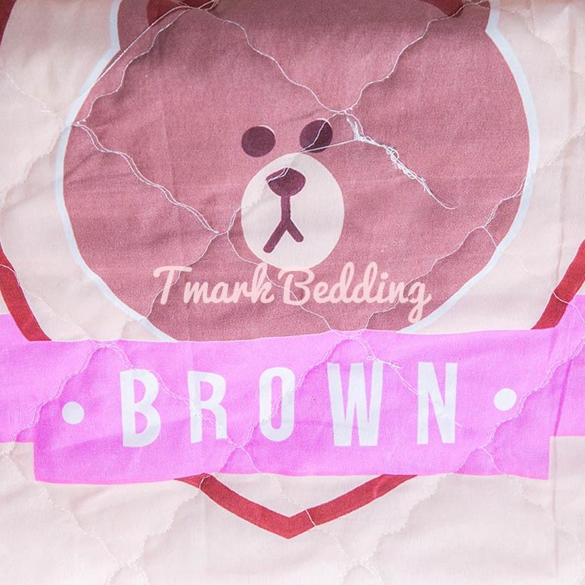 Bộ ga gối giường Cotton Poly Tmark (Gấu Brown)