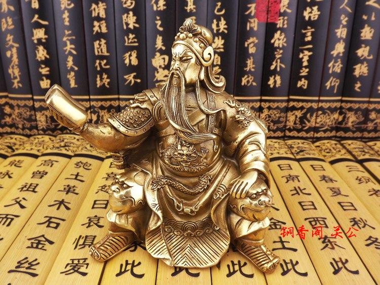 Tượng Quan Công Ngồi Đọc Sách bằng Đồng Thau cao 16cm nặng 1000g -Phong thủy mang lại sự thịnh vượng, trí tuệ và tiền bạc trong kinh doanh