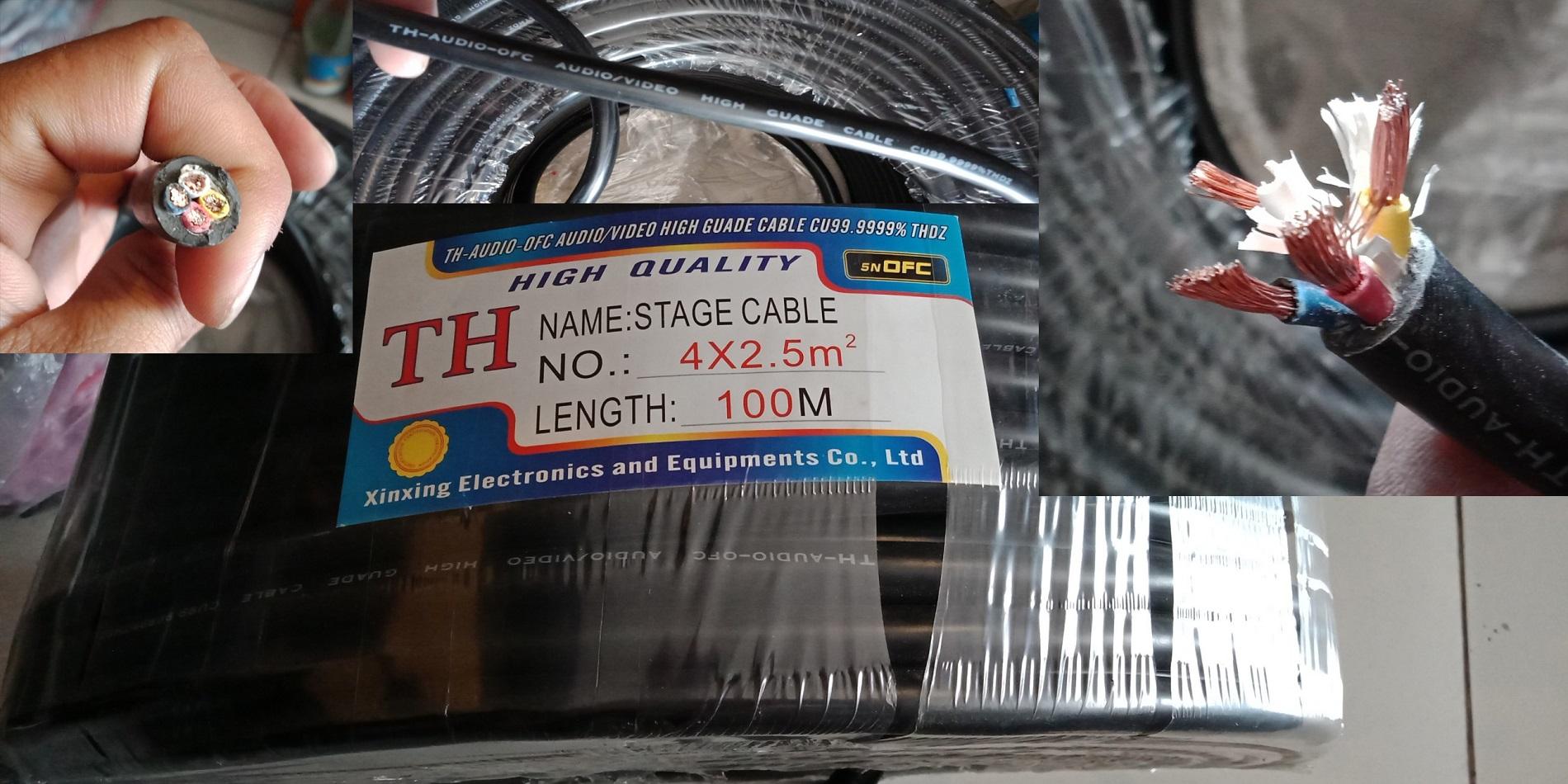 Dây loa sân khấu nhập 4 ruột đồng nguyên chất - 2.5-100 mét