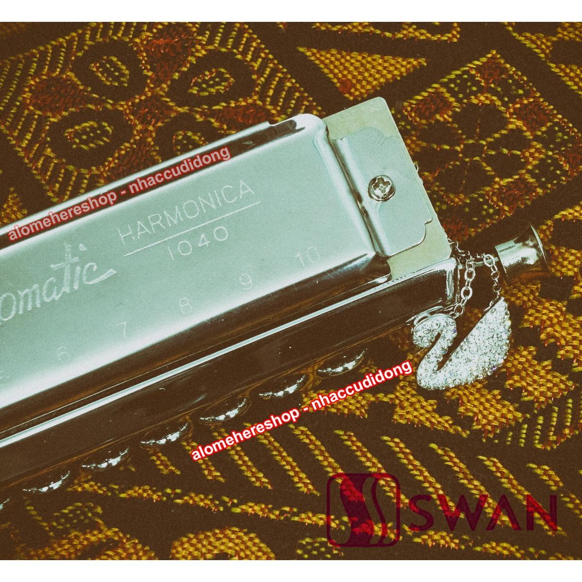 Kèn harmonica chromatic Swan SW1040 (Bạc)