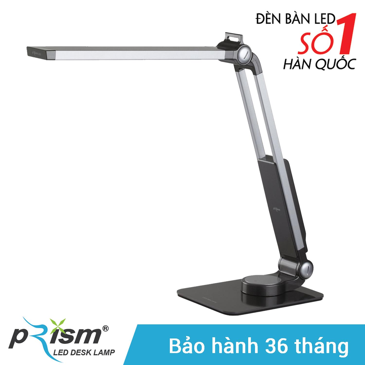 Đèn bàn LED PRISM Hàn Quốc 4300B công tắc cảm ứng 9.5W sáng trắng chống cận bảo vệ mắt (Đen)