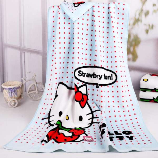 HelloKitty Đáng Yêu Không Bóng Trẻ Em Nữ Khăn Tắm Khăn Mặt