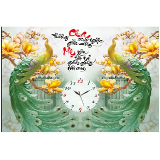 [HCM]Tranh Đính Đá Kim Cương ABC Đồng Hồ Cha Mẹ YN5349 kt 68*53cm