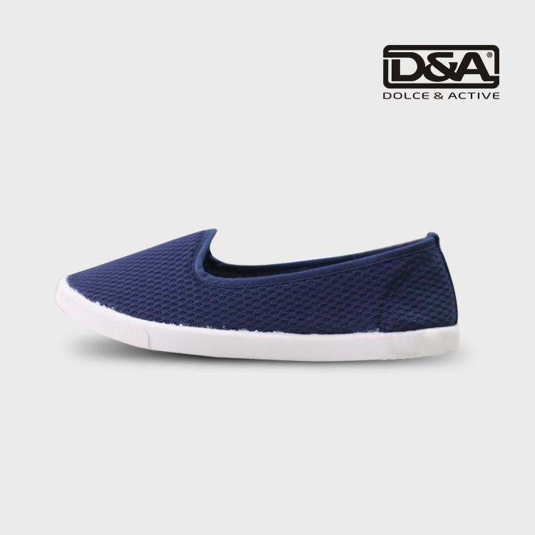 Giày slipon nữ D&A EPL1832 lưới xanh chàm