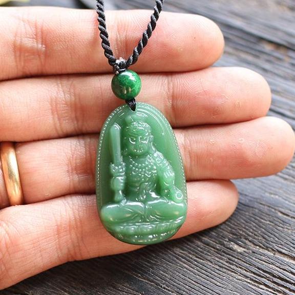 Mặt dây chuyền phật bản mệnh bất động minh vương đá cẩm thạch- dành cho tuổi dậu- tặng kèm dây đeo