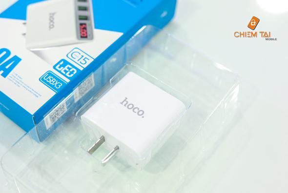 [HCM]CÓC SẠC 3 CỔNG USB HOCO C15 CÓ LED BÁO SẠC