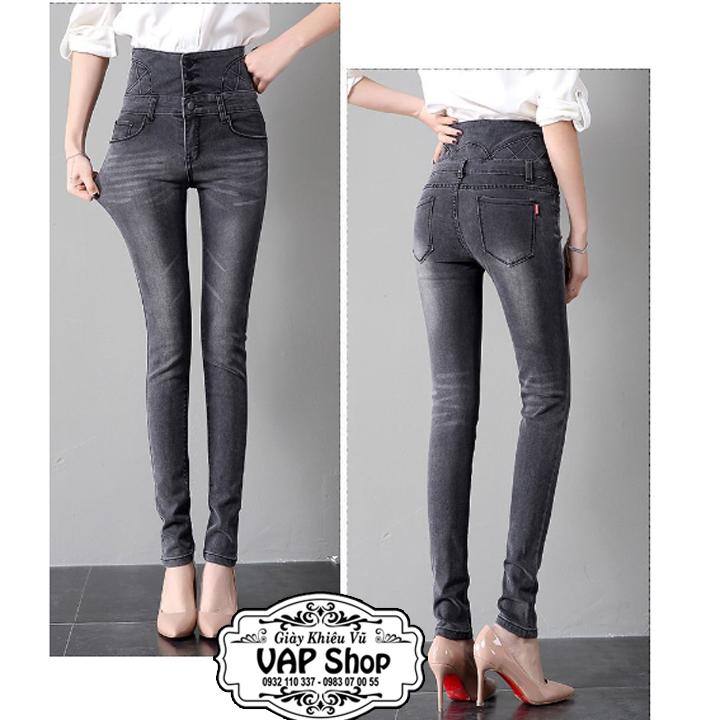 QUẦN JEANS NỮ SIZE LỚN, LƯNG CAO CHE BỤNG LINE XÉO