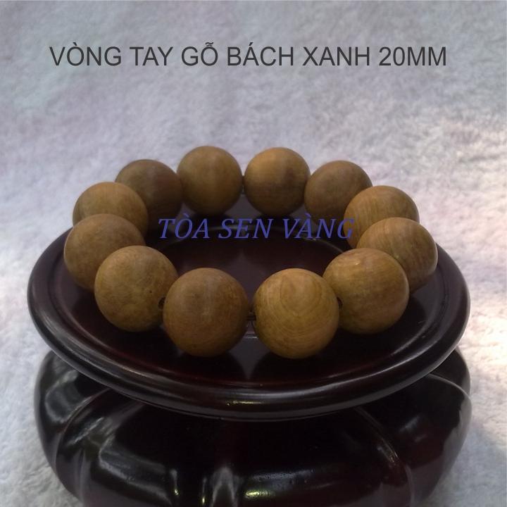 [HCM]VÒNG TAY GỖ BÁCH XANH 20MM