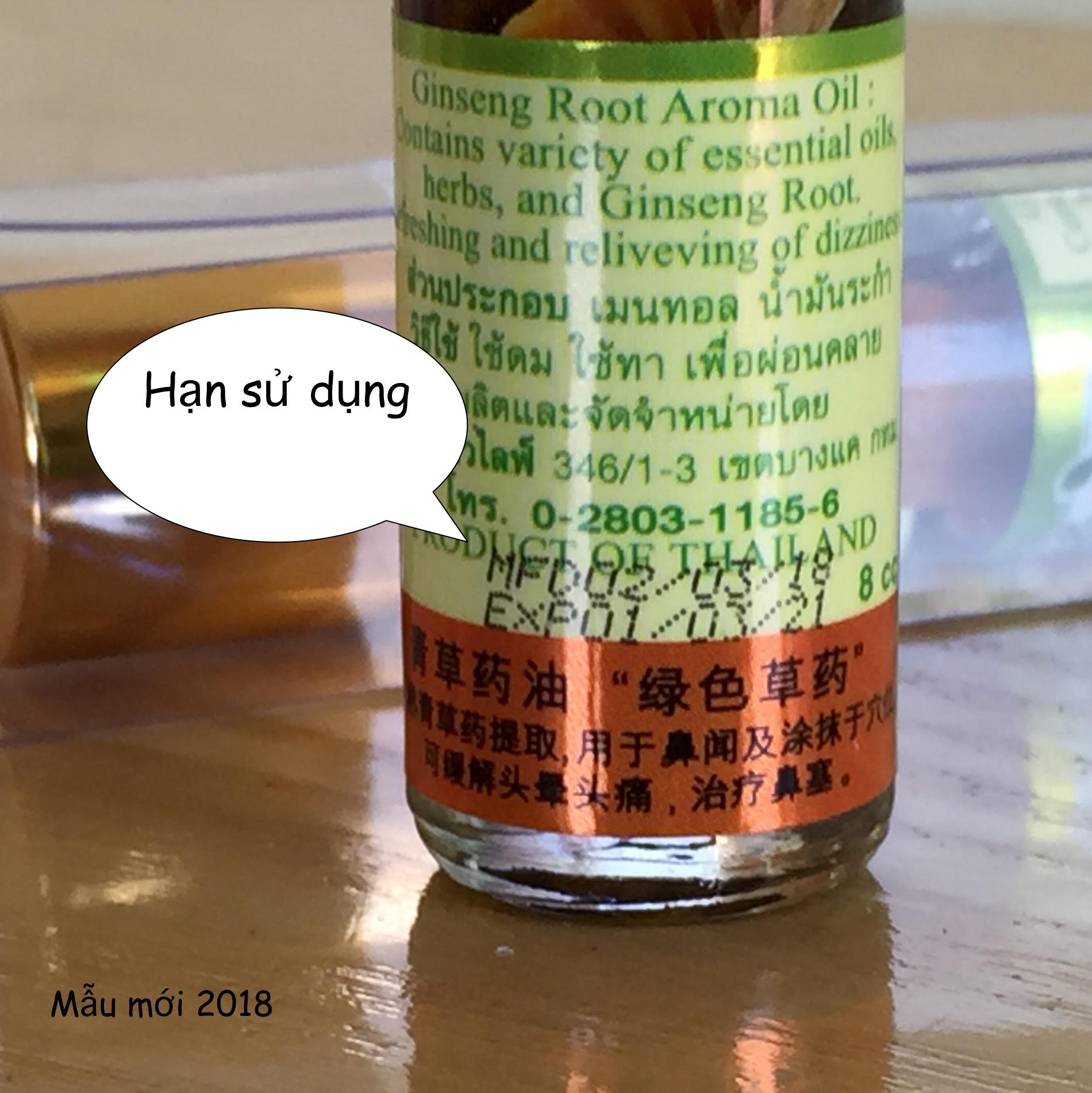 Bộ 5 chai dầu thảo dược sâm Thái Lan (5 x 8ml) mới 2018