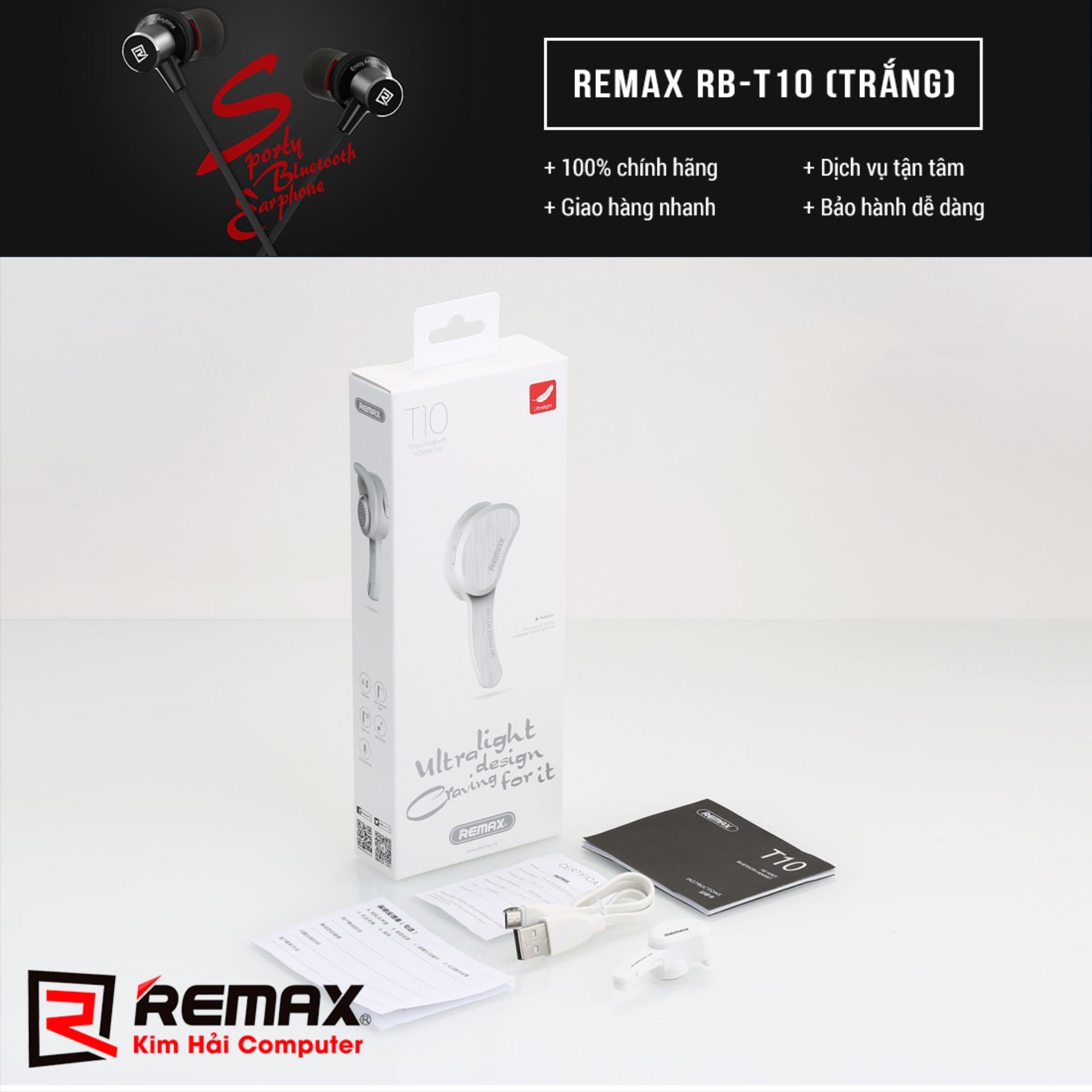 TAI NGHE BLUETOOTH V4.1 REMAX RB-T10 (Trắng) - Kim Hải Computer