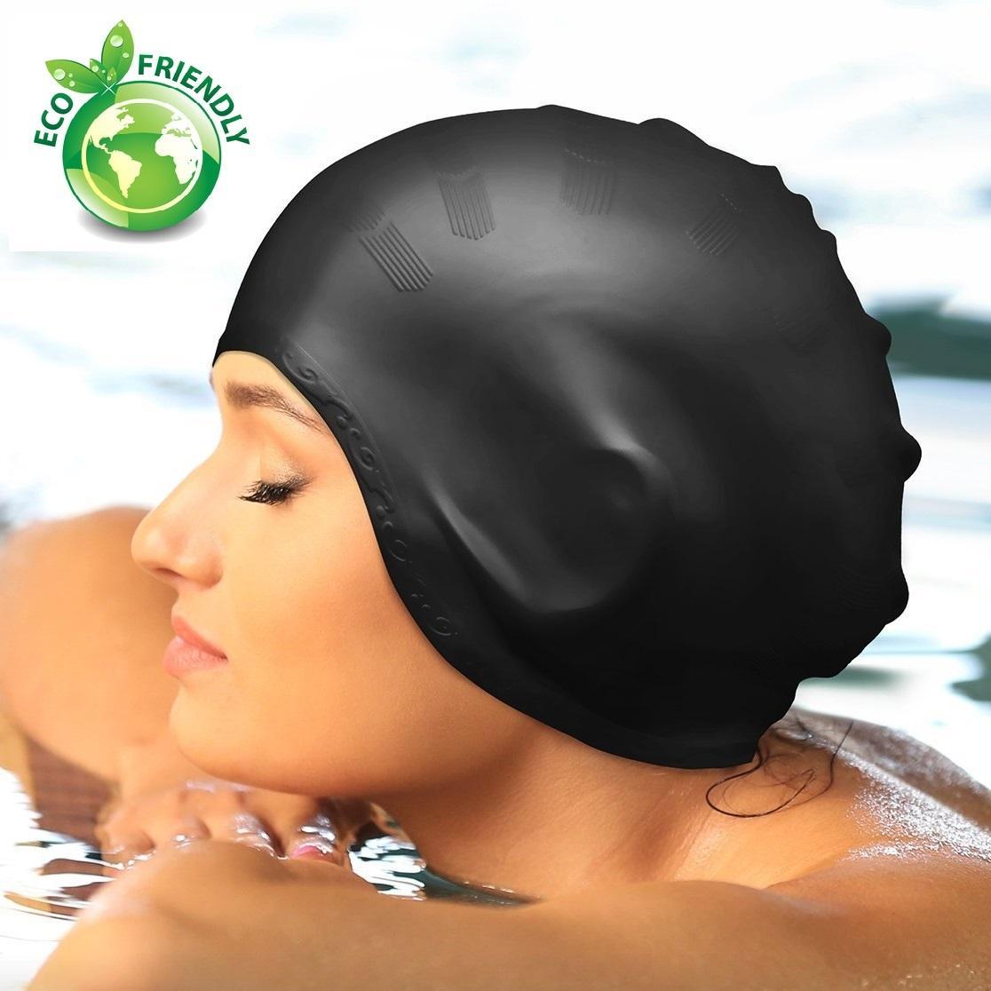 Nón bơi, Mũ bơi TRÙM TAI, chất liệu silicone đàn hồi, thiết kế thời trang cao cấp CA33 POPO Collection