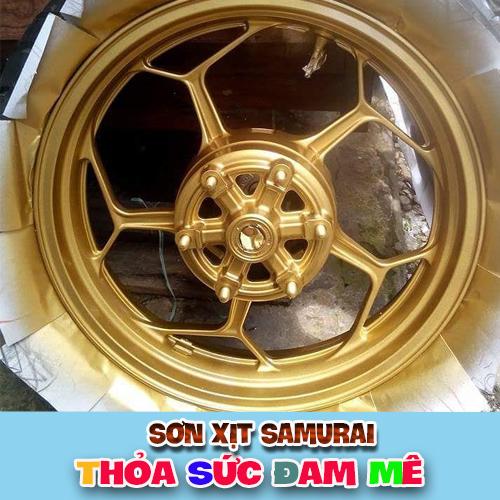 Sơn samurai màu vàng ánh kim - Chai sơn 1123 màu vàng kim loại sơn xịt samurai