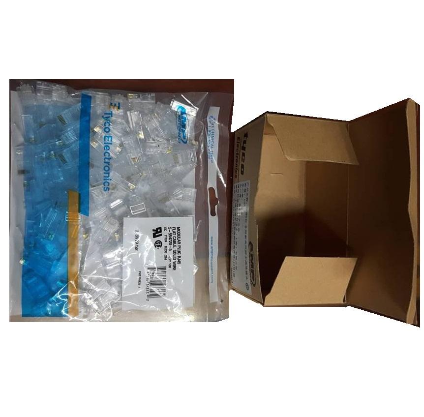 Đầu Bấm Mạng RJ45 Cat5e Tyco – Hộp 100 Hạt