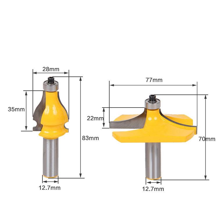 Bộ mũi phay gỗ đánh tay vịn cầu thang, cốt 12.7mm