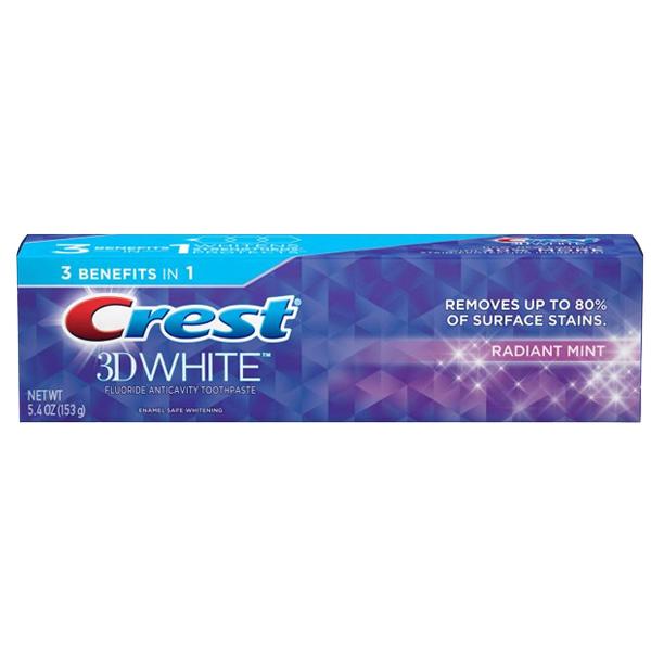 Kem đánh răng siêu trắng CREST 3D White Radiant Mint 153g Mỹ
