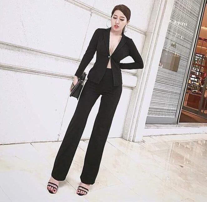 Sét áo vest trâm cài quần tây