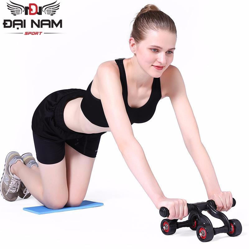 Con lăn tập thể dục 4 bánh DNS cỡ lớn (Tặng kèm thảm lót + tấm chắn)