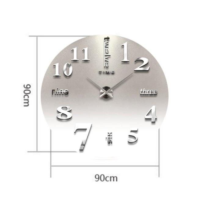 Đồng hồ dán tường châu âu DIY 3D trang trí cao cấp ( Bạc inox )
