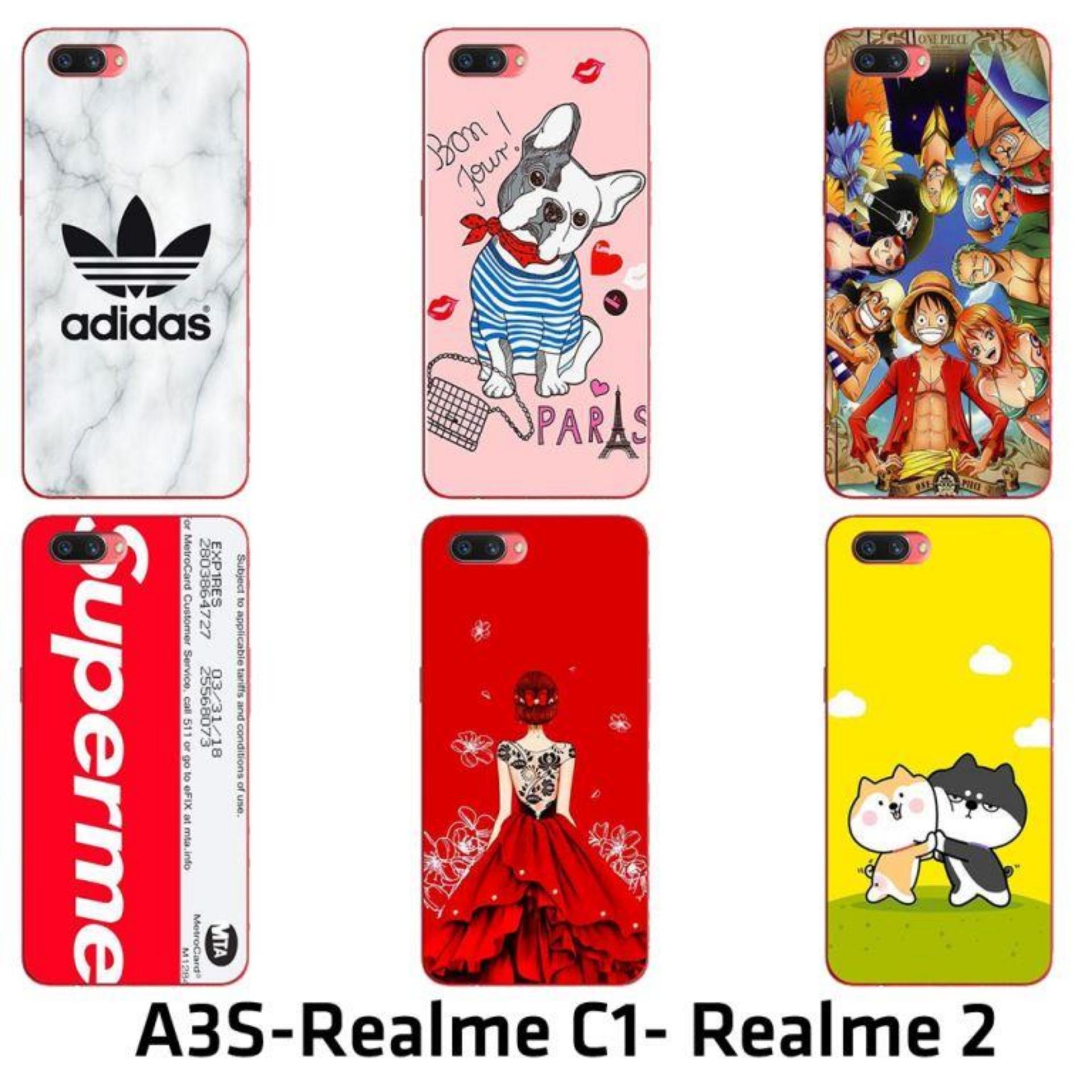 Ốp Lưng Oppo A3S - Realme C1 - Hoa Nền Đen