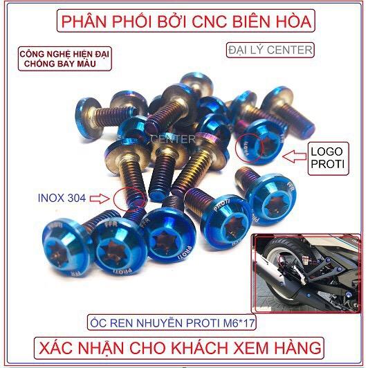 [ Bộ 5 ốc Proti ] Ốc proti M6*17cm ren nhuyễn màu titan