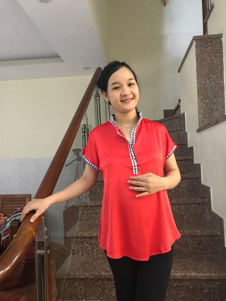 Áo bầu lụa cổ trụ (vàng)