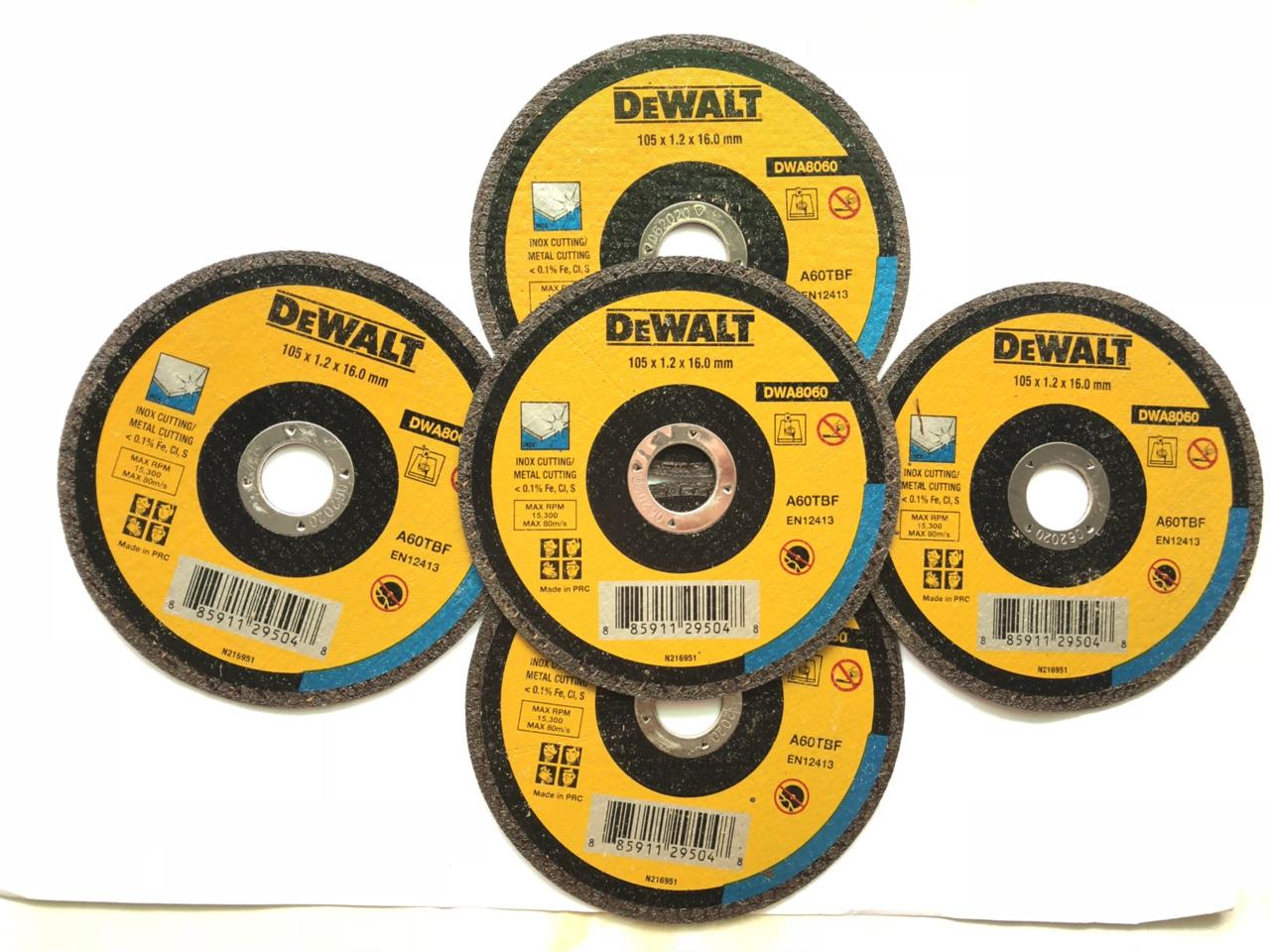 Combo 5 ĐÁ CẮT INOX DeWALT - 100x1.2x16MM (T1)  - DWA8060.5