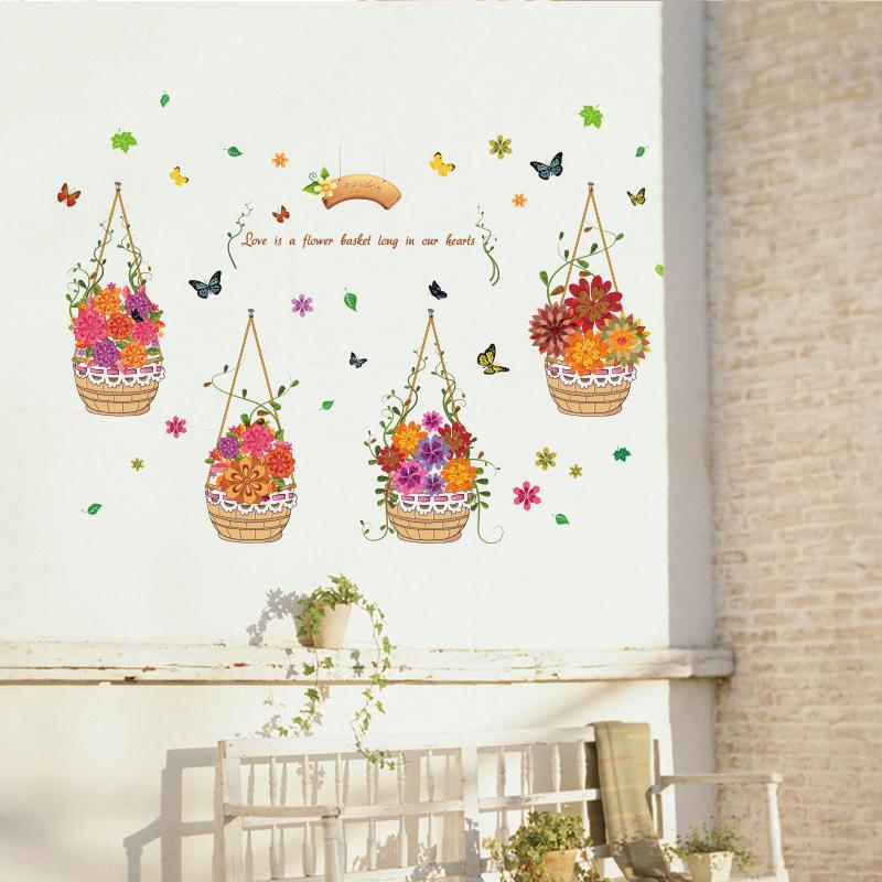 Decal dán tường Flower love Sticker Tranh Dán Tường XL7217- Decal dán tường cây xanh ,Decal dán tường hoa lá