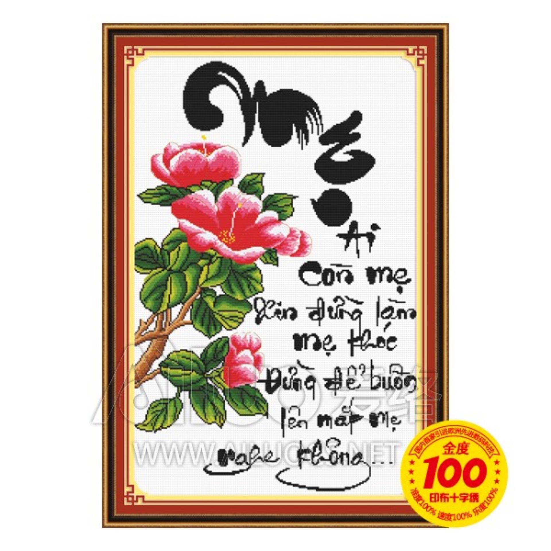 Tranh thêu cha mẹ 51316 kt 70x45cm chưa thêu