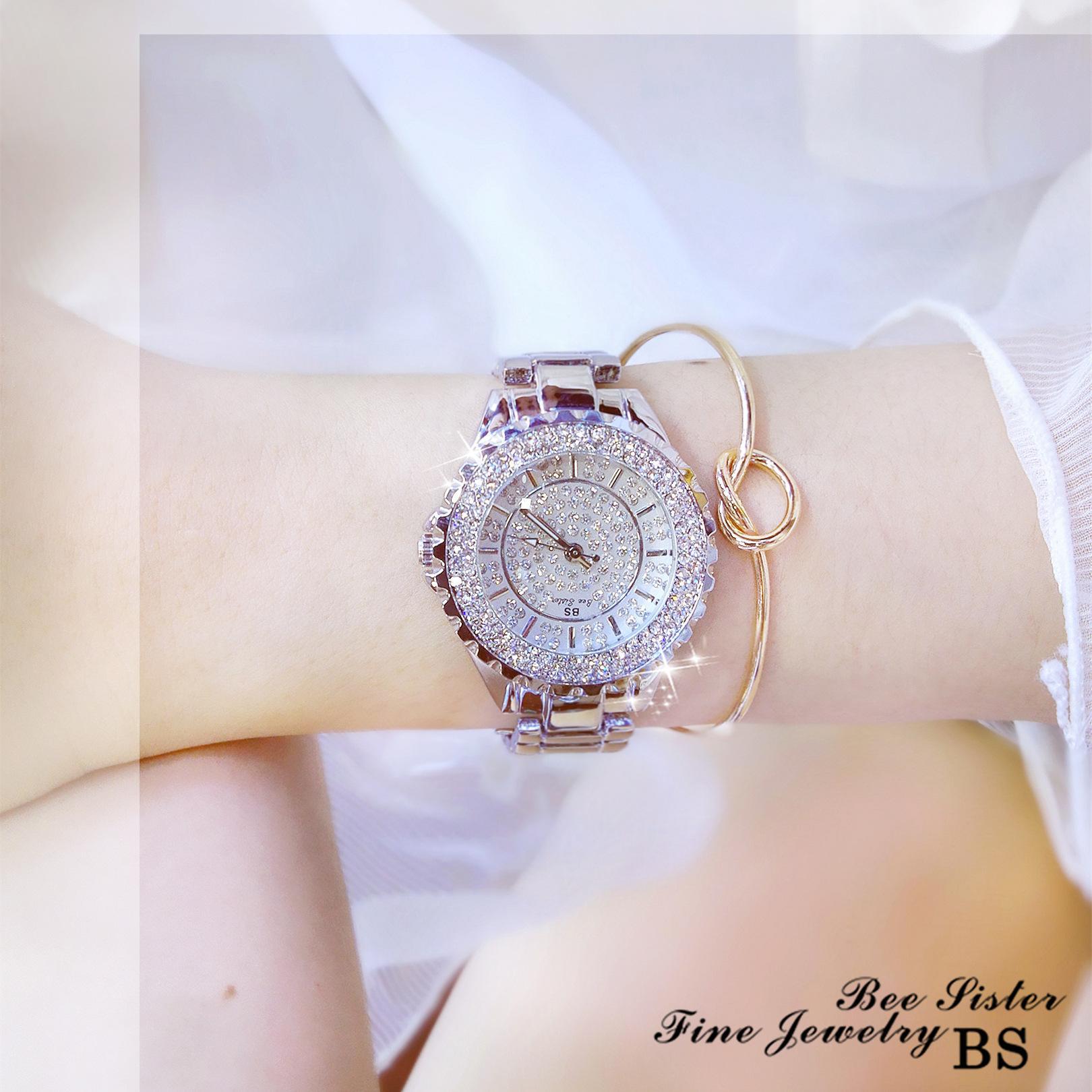 Đồng hồ nữ Bee Sister FA0280B đính đá thời trang cao cấp - Bạc