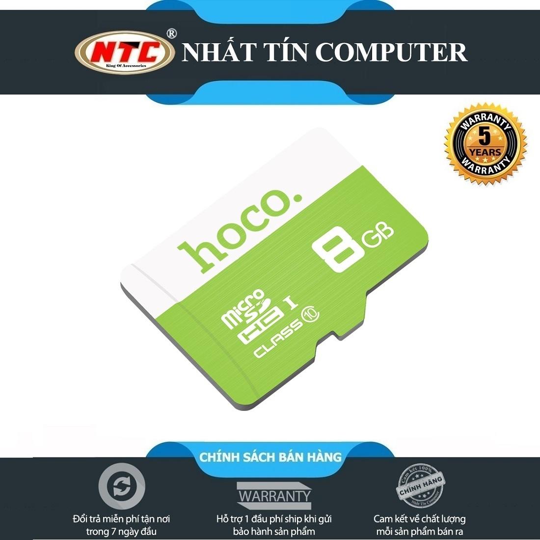 Thẻ nhớ microSDHC Hoco 8GB Class 10 75MB/s - Bảo hành 5 năm (Xanh lá) - Hãng phân phối chính thức