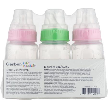 Bình sữa Gerber First Essentials núm silicon 150ml (5oz)-Xách tay Mỹ